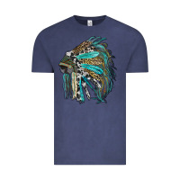 Vintage Denim indian feather headdress with western  patterns Vintage Tee - RanaPortraitStore
