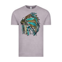 Vintage Zinc indian feather headdress with western  patterns Vintage Tee - RanaPortraitStore