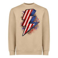 Mushroom leopard american flag lightning bolt Heavyweight Sweatshirt - Zillion Design Studio