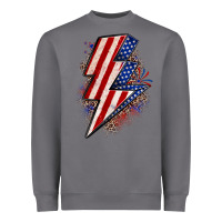 Storm leopard american flag lightning bolt Heavyweight Sweatshirt - Zillion Design Studio