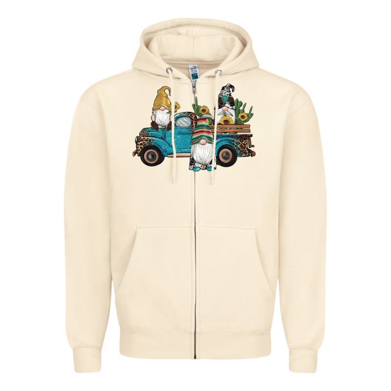 Western Gnomes Truck Sunflowers Cactus Gemstone Leopard Glitter Serape Zipper Hoodie by Artiststas | Teevron