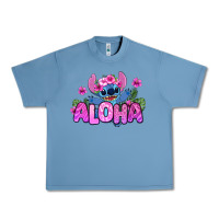 Pebble Blue aloha summer stitch Urban Heavy Tee - Zillion Design Studio