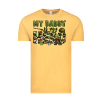 Vintage Mustard my daddy is my hero army Vintage Tee - Zillion Design Studio
