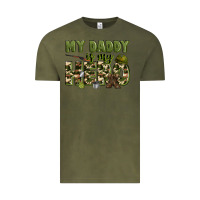 Vintage Olive my daddy is my hero army Vintage Tee - Zillion Design Studio