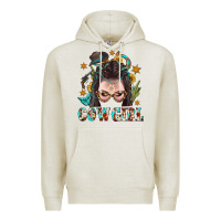 Oatmeal Heather Western Cowgirl Braid Hair Premium Hoodie - BundleAndBundleShop