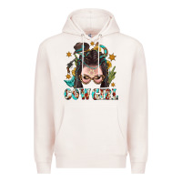 Pale Pink Western Cowgirl Braid Hair Premium Hoodie - BundleAndBundleShop