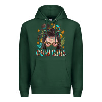 Sports Green Western Cowgirl Braid Hair Premium Hoodie - BundleAndBundleShop