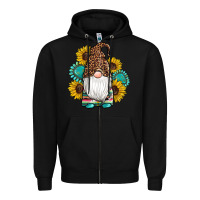 Black western gnomes sunflowers gemstones leopard serape cowhide glitter Zipper Hoodie - Artiststas