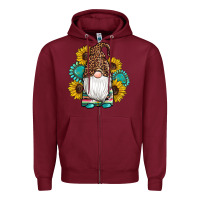Burgundy western gnomes sunflowers gemstones leopard serape cowhide glitter Zipper Hoodie - Artiststas