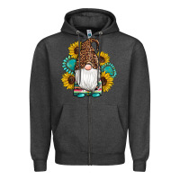 Charcoal Heather western gnomes sunflowers gemstones leopard serape cowhide glitter Zipper Hoodie - Artiststas