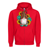 Red western gnomes sunflowers gemstones leopard serape cowhide glitter Zipper Hoodie - Artiststas