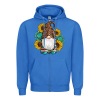 Western Gnomes Sunflowers Gemstones Leopard Serape Cowhide Glitter Zipper Hoodie | Teevron