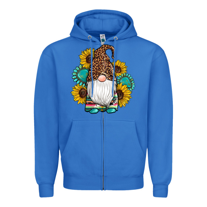 Western Gnomes Sunflowers Gemstones Leopard Serape Cowhide Glitter Zipper Hoodie by Artiststas | Teevron