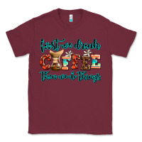 Burgundy first we drink coffee then we do things Classic Tee - AdoDesignShop