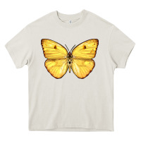 Cream Cloudless Sulphur Butterfly Heavy Core Tee - LillyAllenDesigns