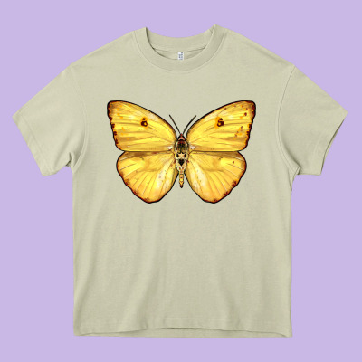 Cloudless Sulphur Butterfly Heavy Core Tee Designed By Lillyallendesigns