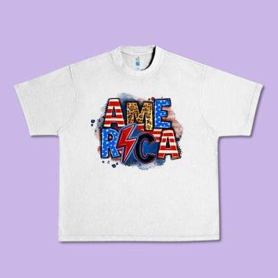 America Lightning Bolt Urban Heavy Tee Designed By Zillion Design Studio