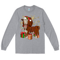Heather Grey christmas hereford Long Sleeve Tee - JahusDesignShop