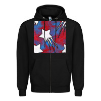 Black Glitter 4th Of July Seamless Pattern Zipper Hoodie - BundleAndBundleShop