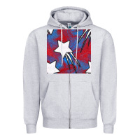 Heather Grey Glitter 4th Of July Seamless Pattern Zipper Hoodie - BundleAndBundleShop