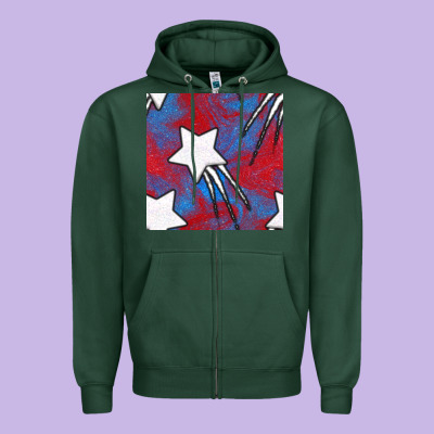 Glitter 4th Of July Seamless Pattern Zipper Hoodie Designed By Bundleandbundleshop