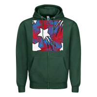 Sports Green Glitter 4th Of July Seamless Pattern Zipper Hoodie - BundleAndBundleShop