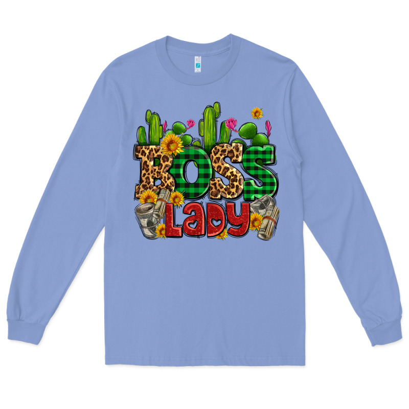 Boss Lady With Money And Cactus Long Sleeve Tee by AdoDesignShop | Teevron