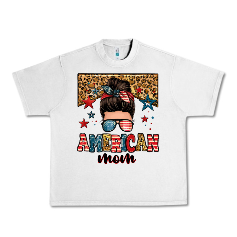 American Mom Junkie Messy Bun Urban Heavy Tee by Zillion Design Studio | Teevron