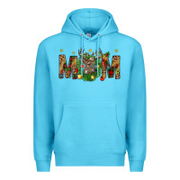 Ocean Blue Western Mom With Reindeer Premium Hoodie - BundleAndBundleShop