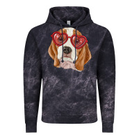 Cloud Black Beagle with love glasses Vintage Hoodie - RanaPortraitStore