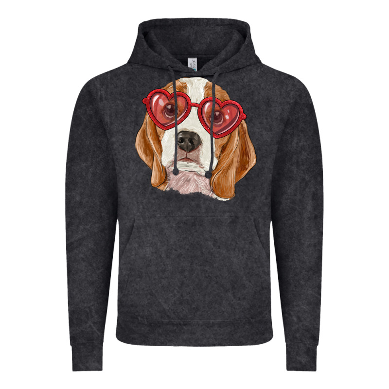 Beagle With Love Glasses Vintage Hoodie by RanaPortraitStore | Teevron