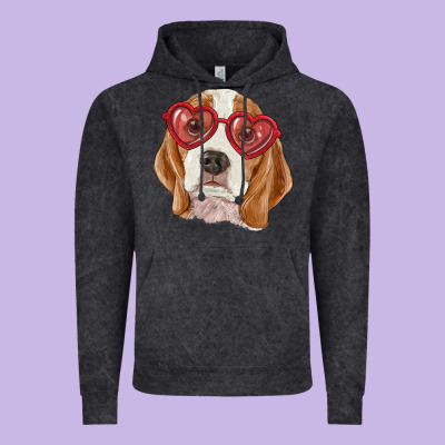 Vintage Hoodie Beagle with love glasses