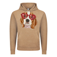 Vintage Coffee Beagle with love glasses Vintage Hoodie - RanaPortraitStore