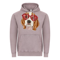Vintage Zinc Beagle with love glasses Vintage Hoodie - RanaPortraitStore
