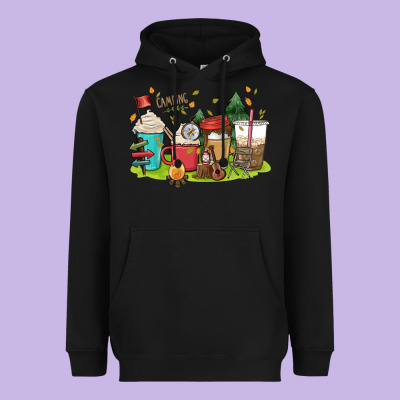 Camp Coffee Drink Heavyweight Hoodie Designed By Maliassmallbusiness