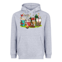 Heather Grey camp coffee drink Heavyweight Hoodie - MaliasSmallBusiness