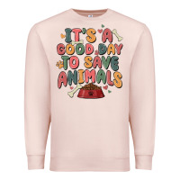 Pale Pink it's a good day to save animals Premium Sweatshirt - MaliasSmallBusiness