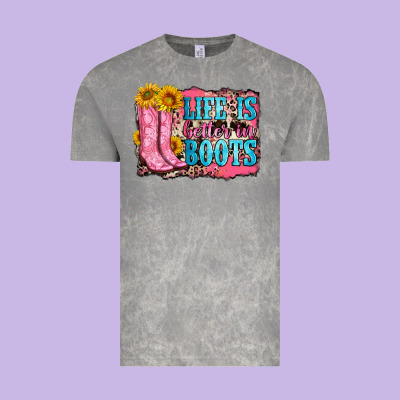 Life Is Better In Boots Vintage Tee Designed By Zillion Design Studio