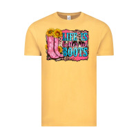Vintage Mustard life is better in boots Vintage Tee - Zillion Design Studio