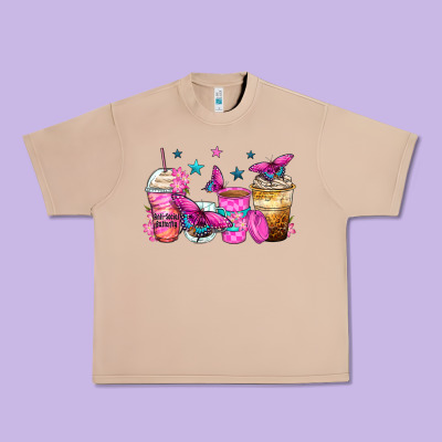 Antisocial Butterfly Coffee Cups Urban Heavy Tee Designed By Zillion Design Studio