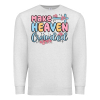 Oatmeal Heather make heaven crowded Premium Sweatshirt - MaliasSmallBusiness