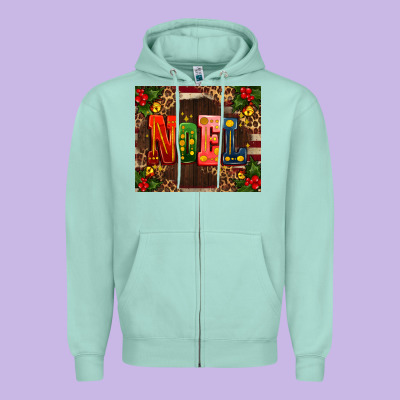 Noel Mistletoe Christmas Zipper Hoodie Designed By Adodesignshop