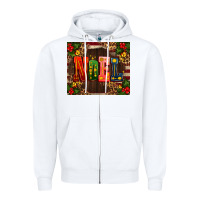White noel mistletoe Christmas Zipper Hoodie - AdoDesignShop