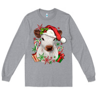 Heather Grey christmas heifer Long Sleeve Tee - JahusDesignShop