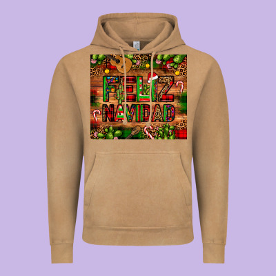 Feliz Navidad Christmas Cactus Leopard Vintage Hoodie Designed By Jahusdesignshop