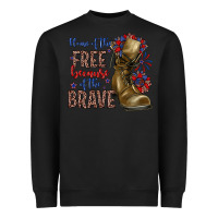 Black home of the free because of the brave Heavyweight Sweatshirt - Zillion Design Studio