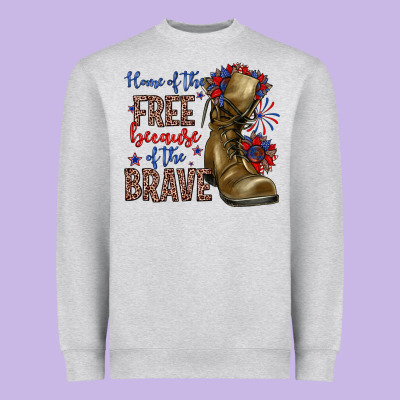 Home Of The Free Because Of The Brave Heavyweight Sweatshirt Designed By Zillion Design Studio