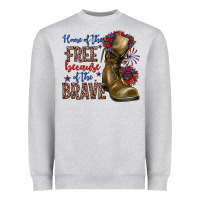 Heather Grey home of the free because of the brave Heavyweight Sweatshirt - Zillion Design Studio