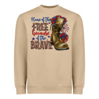 Mushroom home of the free because of the brave Heavyweight Sweatshirt - Zillion Design Studio