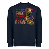 Navy home of the free because of the brave Heavyweight Sweatshirt - Zillion Design Studio
